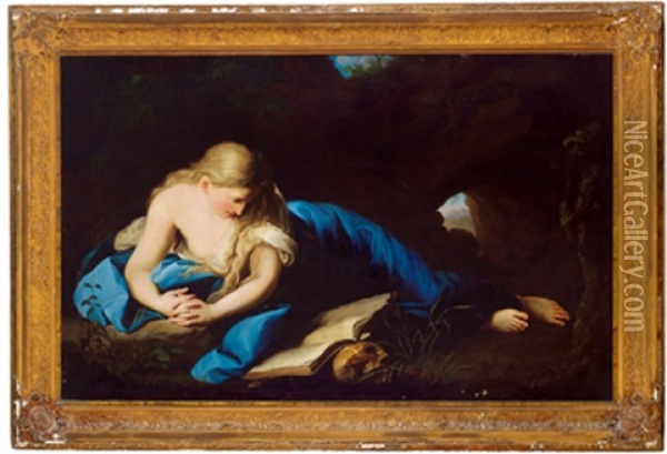 Die Busende Magdalena Oil Painting - Pompeo Girolamo Batoni