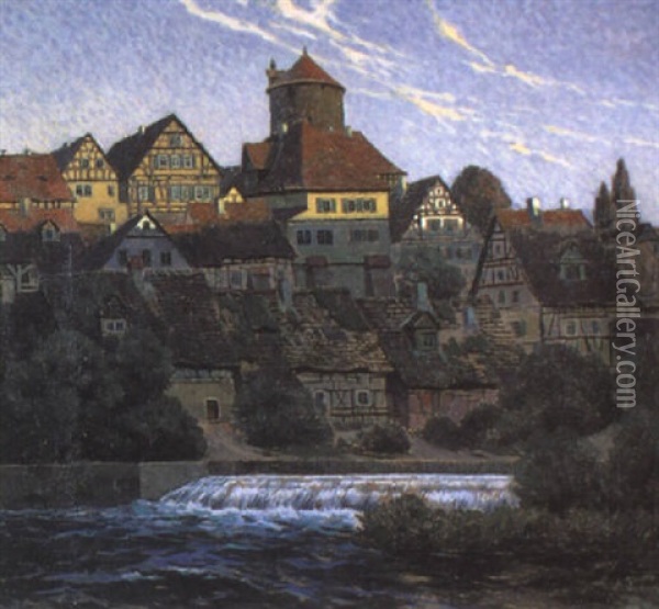 Besingheim Am Neckar Oil Painting - Alfred Juergens