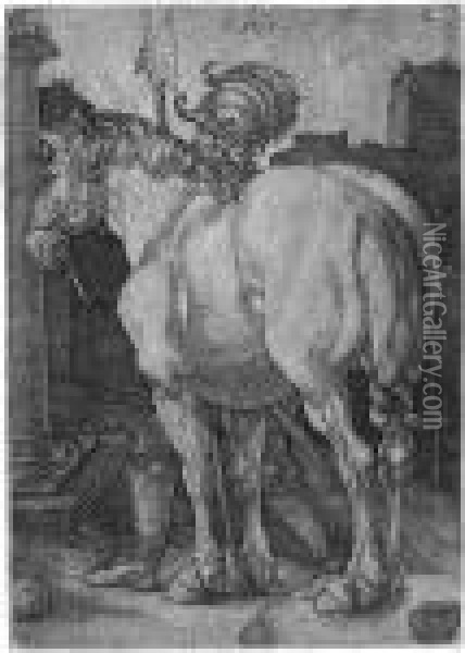 Das Grose Pferd Oil Painting - Albrecht Durer