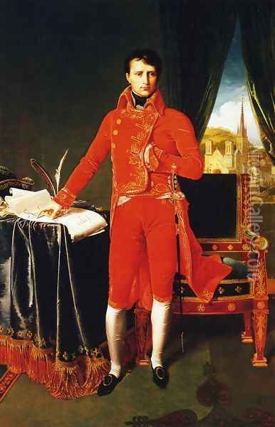 Napoleon Bonaparte in the Uniform of the First Consul Oil Painting - Jean Auguste Dominique Ingres