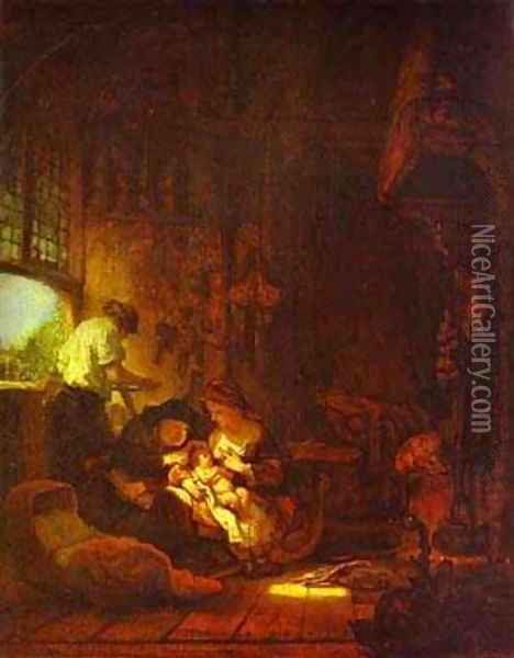 Holy Family 1640 Oil Painting - Harmenszoon van Rijn Rembrandt