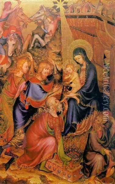 The Adoration of the Magi (Bargello Diptych) c. 1380-90 Oil Painting - French Unknown Masters