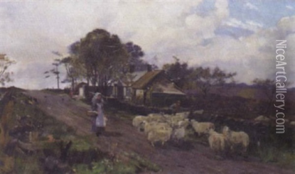 (preesweep?) Inn, Early Springtime Oil Painting - David Fulton