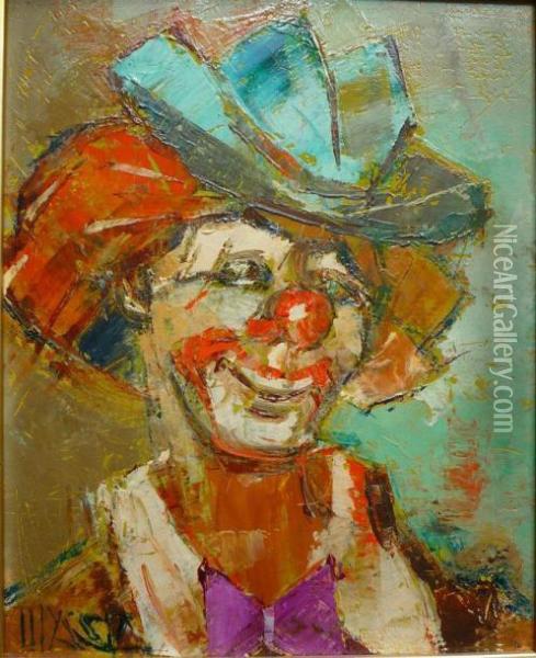 Le Clown Oil Painting - J. Ulysse
