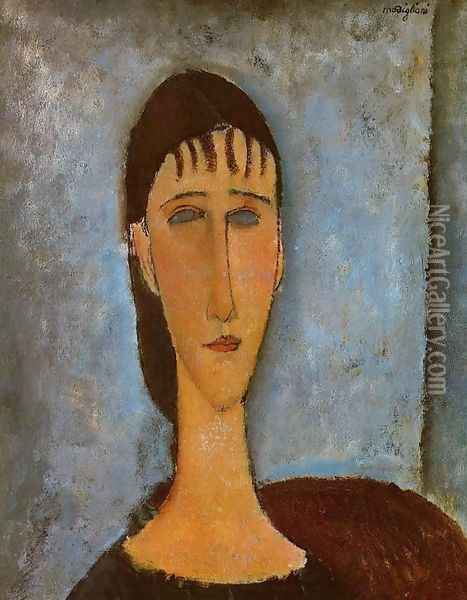 Portrait of a Young Girl Oil Painting - Amedeo Modigliani