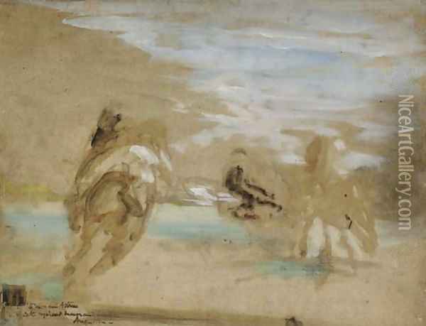 Partie de polo Oil Painting - Henri De Toulouse-Lautrec