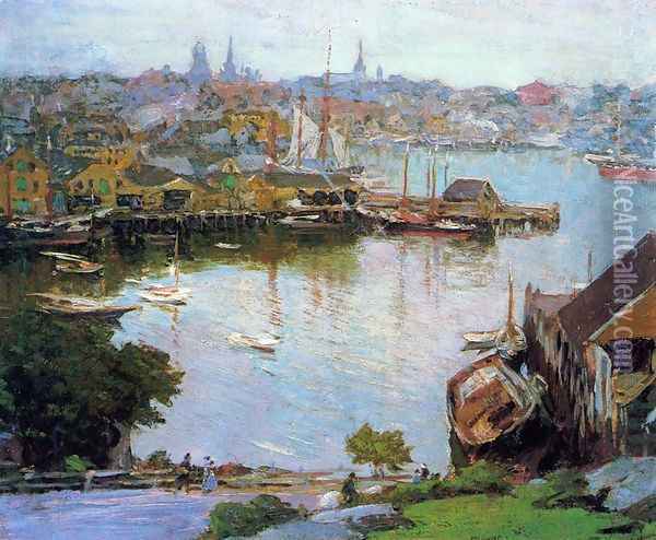 Harbor Village Oil Painting - Edward Henry Potthast
