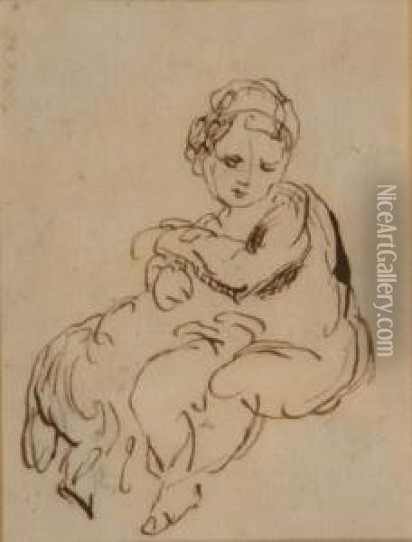 11cms X 8cms; Together With An Etching Oil Painting - James Northcote