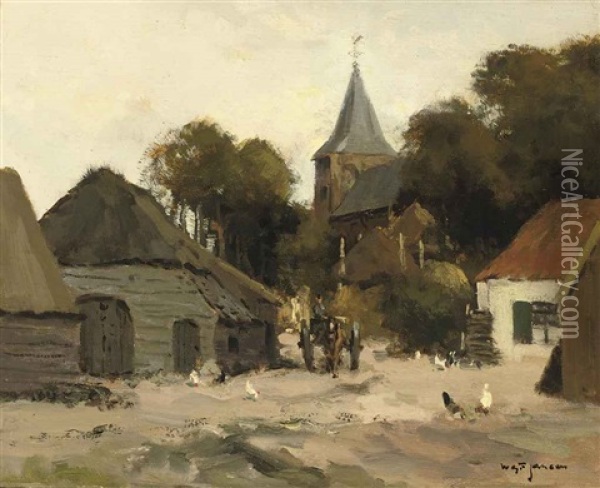 A Street In Garderen Oil Painting - Willem George Frederik Jansen