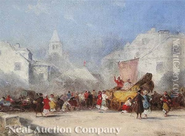 Continental Circus Procession Oil Painting - George Washington Nicholson