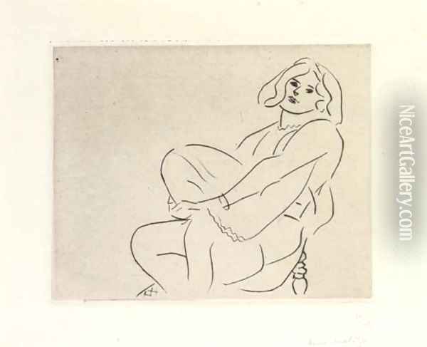 Jeune Femme enserrant son Genou gauche Oil Painting - Henri Matisse