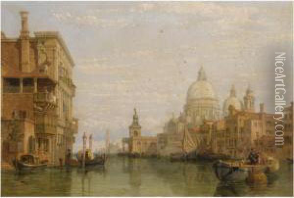 The Grand Canal, Venice With Santa Maria Della Salute And San Giorgio Maggiore Beyond Oil Painting - George Clarkson Stanfield