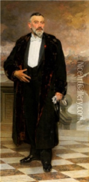 Portrait D'alfred Soupard Oil Painting - Jean De La Hoese