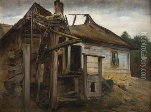 Hut Oil Painting - Marian Trzebinski