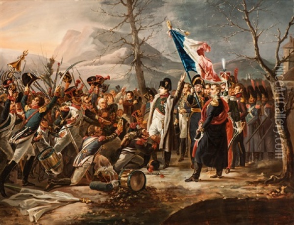 Die Ruckkehr Napoleons Von Der Insel Elba (landung In Cannes Am 1. Marz 1815) Oil Painting - Charles Auguste Guillaume Steuben