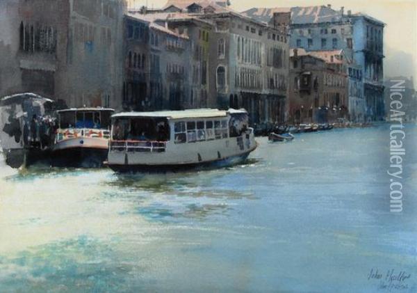 On The Grand Canal, Venice Oil Painting - John Heseltine