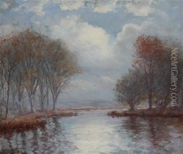 River Landscape Oil Painting - Hal Robinson