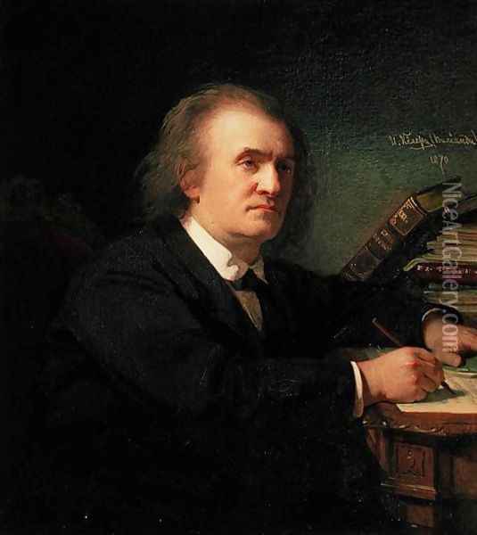 Portrait of Alexander Serov 1820-71 Oil Painting - J.P. Keller-Vyliandi
