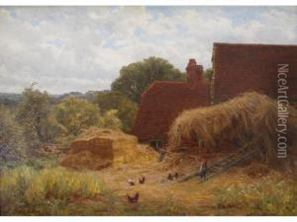 A Corner Of The Farmyard Oil Painting - Frank Walton