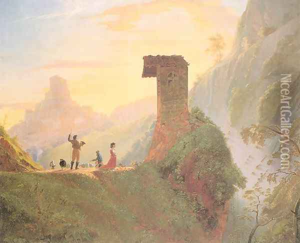 Chapel of the Virgin at Subiaco 1830 Oil Painting - Samuel Finley Breese Morse