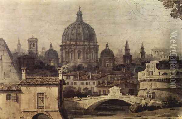 Capriccio Romano, Titus arch, detail Oil Painting - (Giovanni Antonio Canal) Canaletto