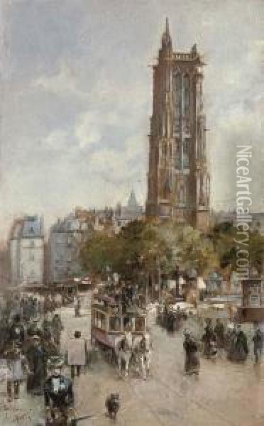 Torre De Santiago, Paris Oil Painting - F. Ramos