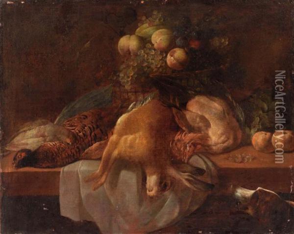 Natura Morta Con Frutta E Fiori E Cacciagione Oil Painting - Frans Snyders