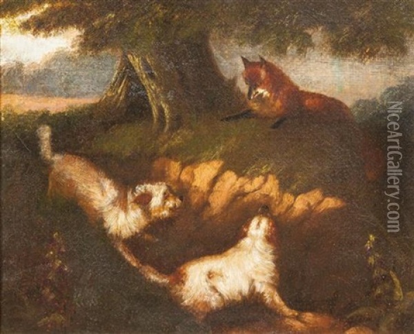 The Fox And The Hounds Oil Painting - George Armfield