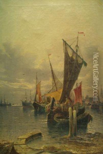 Harbor Scene Oil Painting - Karl Kaufmann