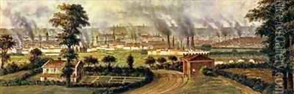 Leeds from Rope Hill Oil Painting - Alphonse Douseau