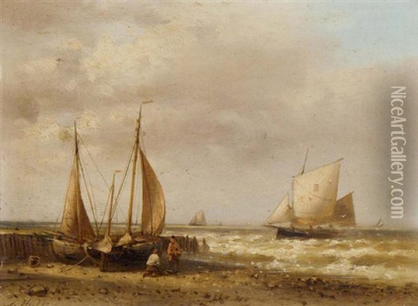 Shipping Off The Dutch Coast Oil Painting - Abraham Hulk the Elder