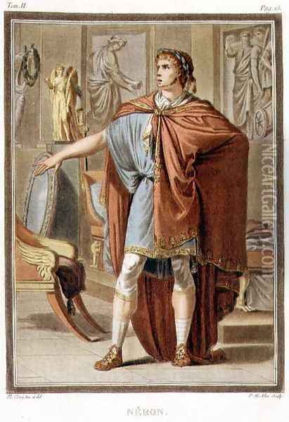 Nero, costume for 'Britannicus' by Jean Racine, from Volume II of 'Research on the Costumes and Theatre of All Nations' Oil Painting - Philippe Chery