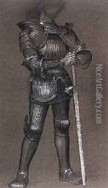 Study of Armour for Life and Thought Have Gone Away 1893 Oil Painting - Evelyn Pickering De Morgan