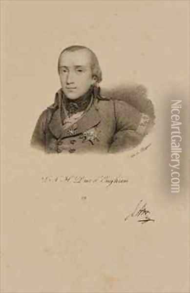 Louis Antoine Henri de Bourbon 1772-1804 Duke of Enghien Wearing the Conde Uniform Oil Painting - Francois Seraphin Delpech