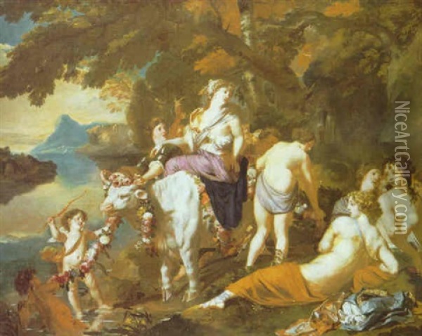 The Rape Of Europa Oil Painting - Augustus (Snip) Terwesten