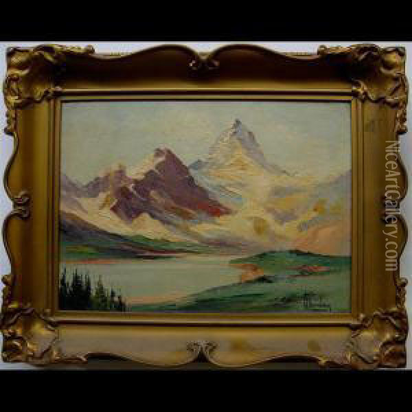 Mount Assiniboine - Canadian Rockies; Yoho Glacier - Yoho Valley -canadian Rockies Oil Painting - William Stanley
