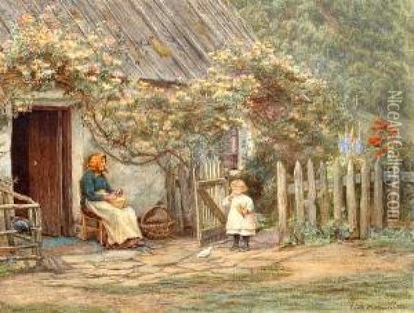 Old Cottage Near East Farleigh Oil Painting - Edith Martineau