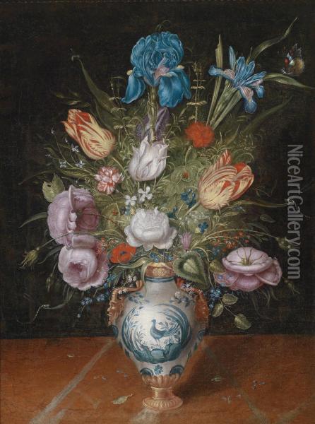 Abouquet Of Flowers With Tulips Oil Painting - Peter Paul Binoit