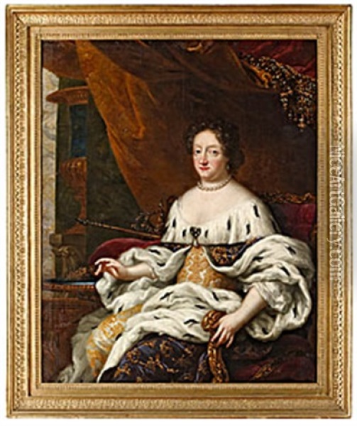 Drottning Ulrika Eleonora D.a. Av Sverige Oil Painting - David Klocker Von Ehrenstrahl