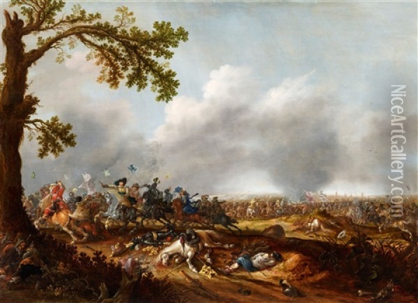 Gustavus Adolphus Of Sweden At The Battle Of Lutzen Oil Painting - Jan Asselijn