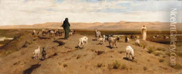 Desert Pasture Oil Painting - Frederick Goodall