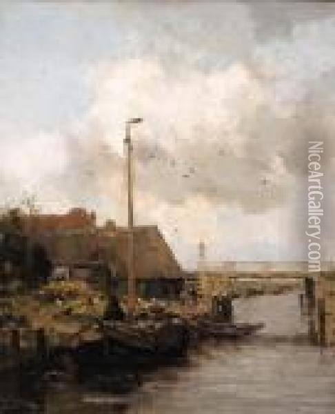 Aan De Wal Oil Painting - Willem George Fred. Jansen