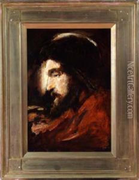 Head Of A Man Oil Painting - Simeon Solomon