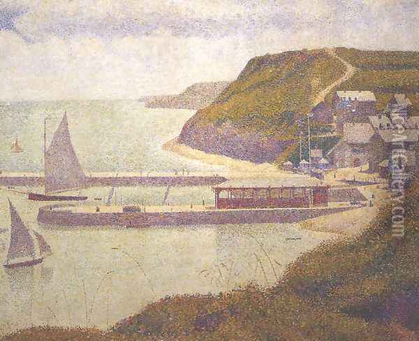 Port-en-Bessin, Outer Harbour at High Tide Oil Painting - Georges Seurat