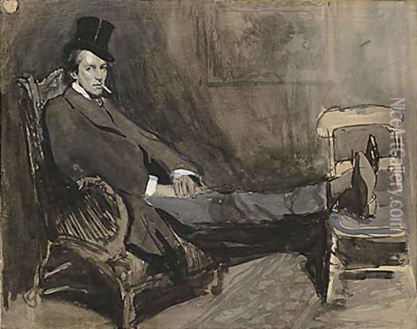 Portrait of Hugh Ramsay in London Oil Painting - George Lambert