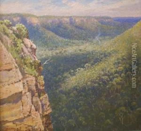 Blue Mountains Oil Painting - William Lister Lister