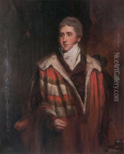 Portrait Of William, Second Lord Bagot, In Peer's Robes Oil Painting - Sir John Hoppner