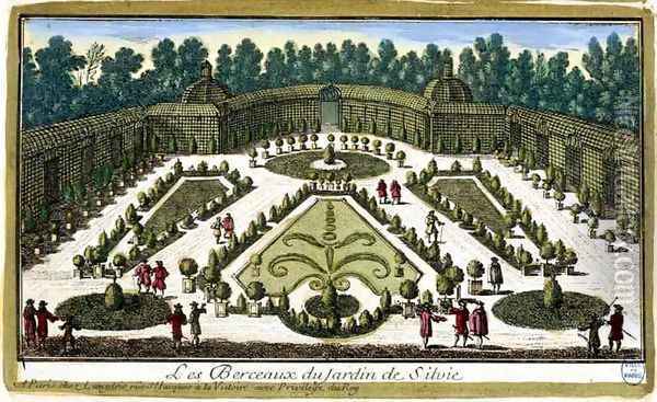 The Jardin de Sylvie, Chantilly, from Vues des belles maisons de France, published 1680 Oil Painting - Adam Perelle