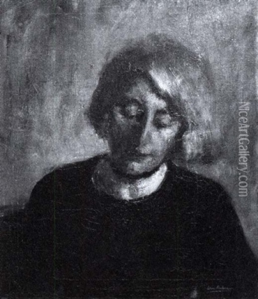 Portrait De Femme Oil Painting - Louis Henri Deschamps