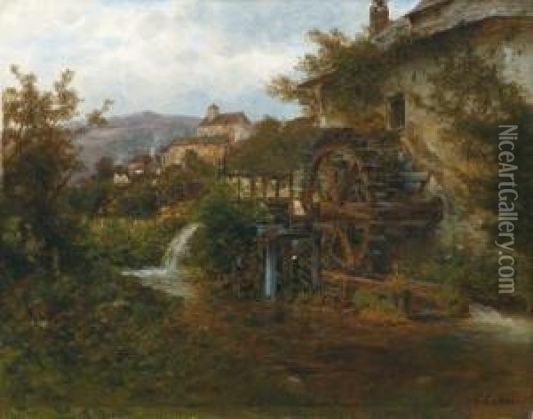 Landschaft Mit Muhle Oil Painting - Carl Eduard Onken